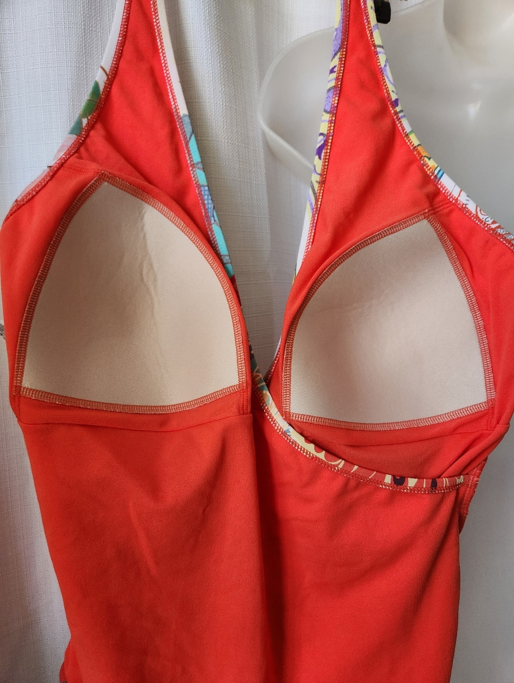 Johnny Was Women’s Boho Multicolor Floral Print Wrap One Piece Swimsuit Size XL - Picture 9 of 11